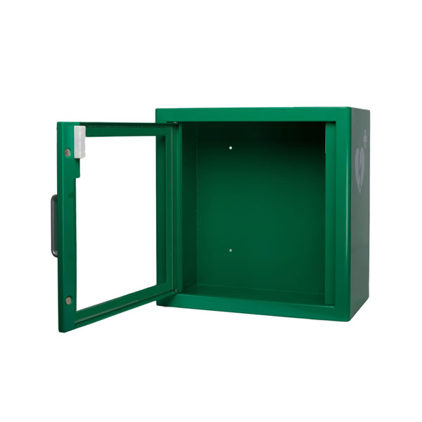 Image 2 of Green Metal Defibrillator Cabinet with Alarm